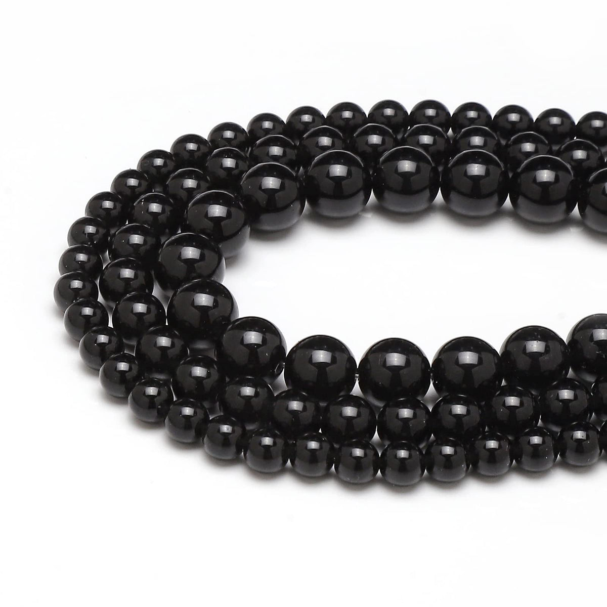 60pcs 6mm Natural Black Onyx Agate Gemstone Beads Energy Healing Crystal Round Loose Stone Beads for Jewelry Making, DIY Bracelets Necklaces