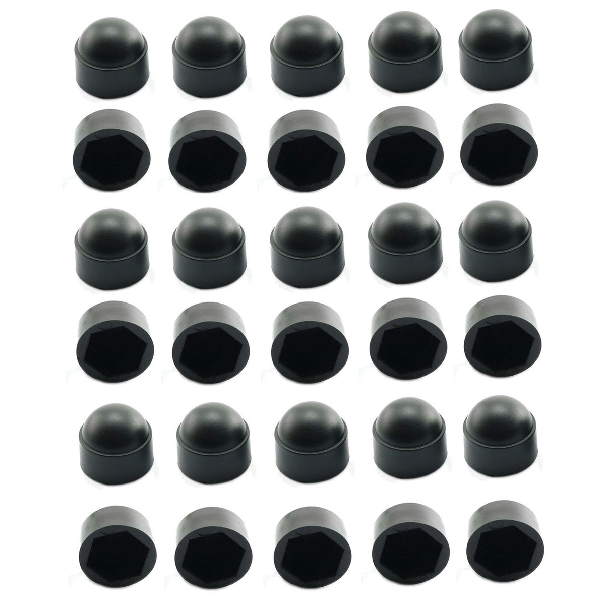 Meuey Lyot-Bolt Nut Protection Cap Black Hex Head Nylon Bolt nut Protective Cover M8x14 mm-30PCS