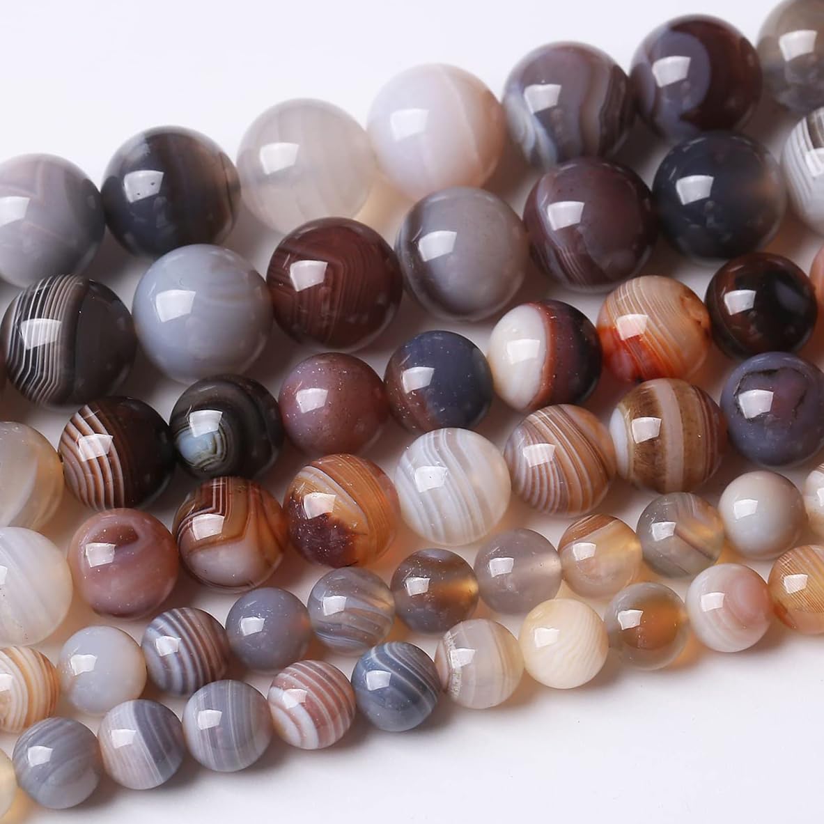 36PCS 10MM Red Coffee Agate Stone Beads for DIY Jewelry Making Bracelet Necklace Energy Healing 15Inch