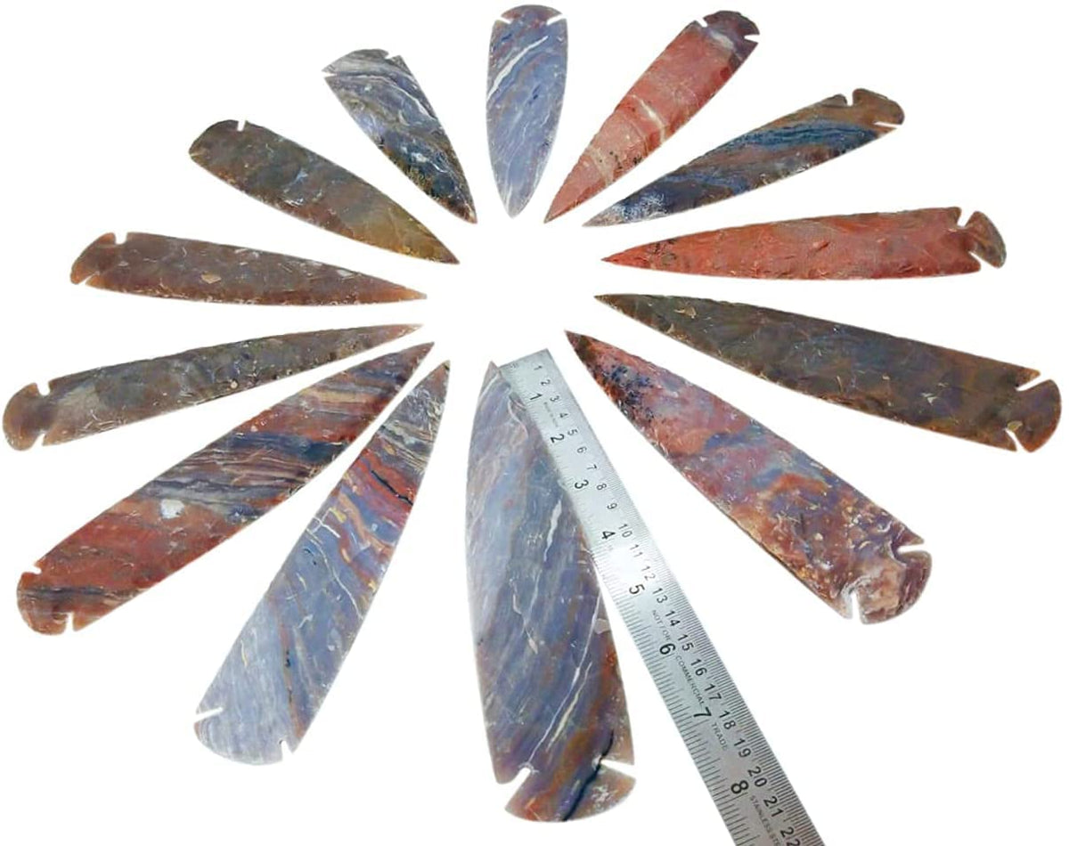 Morocca 7" Flint Spearhead Arrowhead OH Collection Project Point (1PC) Indian Handmade Craftsmanship DIY Agate