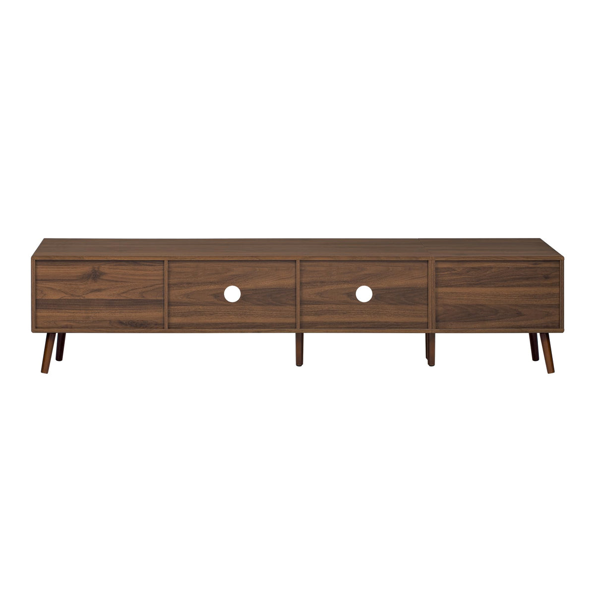 Merax Modern 76 Inch TV Stand for 85 Inch TV, Wood Grain Media Console with Glass Doors, Storage Cabinets & Drawers, Entertainment Center for Living Room Bedroom