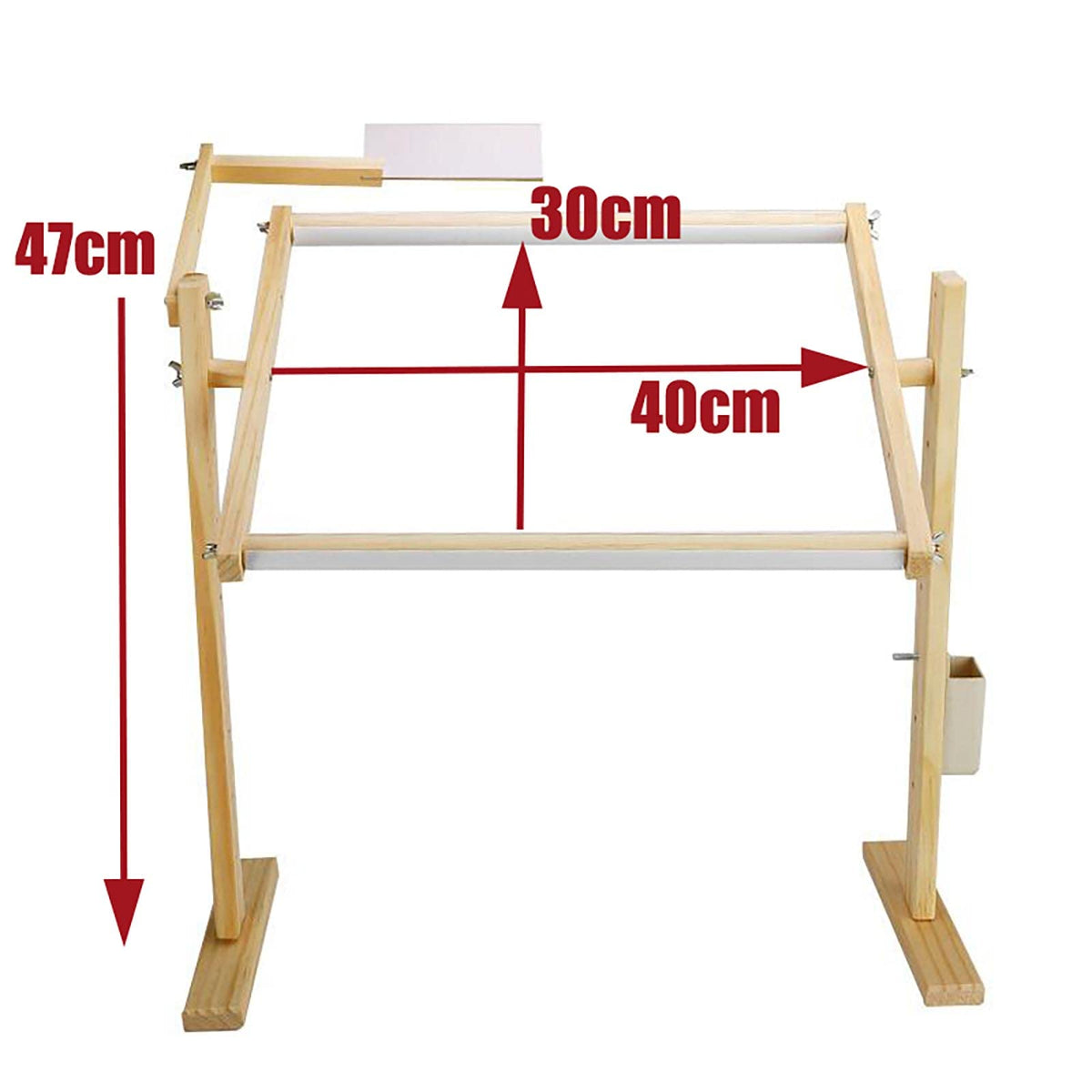 ELUKHT Vertical Solid Wood Cross Stitch Frame Embroidery Frame, 360° Rotatable Embroidery Stand Wooden Floor Tabletop Tapestry Frame, for Silk Painting Needlework,B (B Normal)