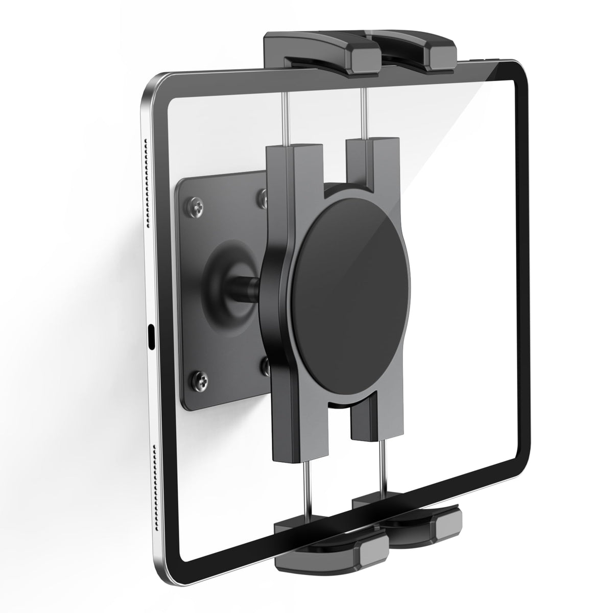 TeQable Tablet Wall Mount, 360° Rotating iPad Wall Mount Holder, Compatible with 4.7"-12.9" Tablets Including Phones, iPad Pro/Mini/Air, Samsung, Kindle, Galaxy Tab - Ideal for Gym, Kitchen, Work Use