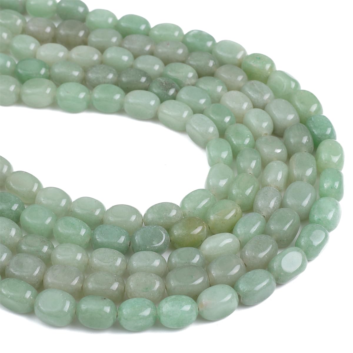 BEADIA Natural Light Green Aventurine Cuboid Stone Loose Semi Gemstone Beads for Jewelry Making 8mmx12mm 38cm/Strand