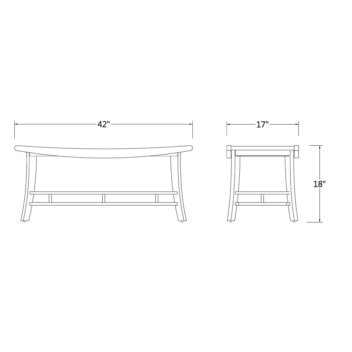 Cambridge Casual Teak Wood Estate, Large Shower Bench/Natural Brown