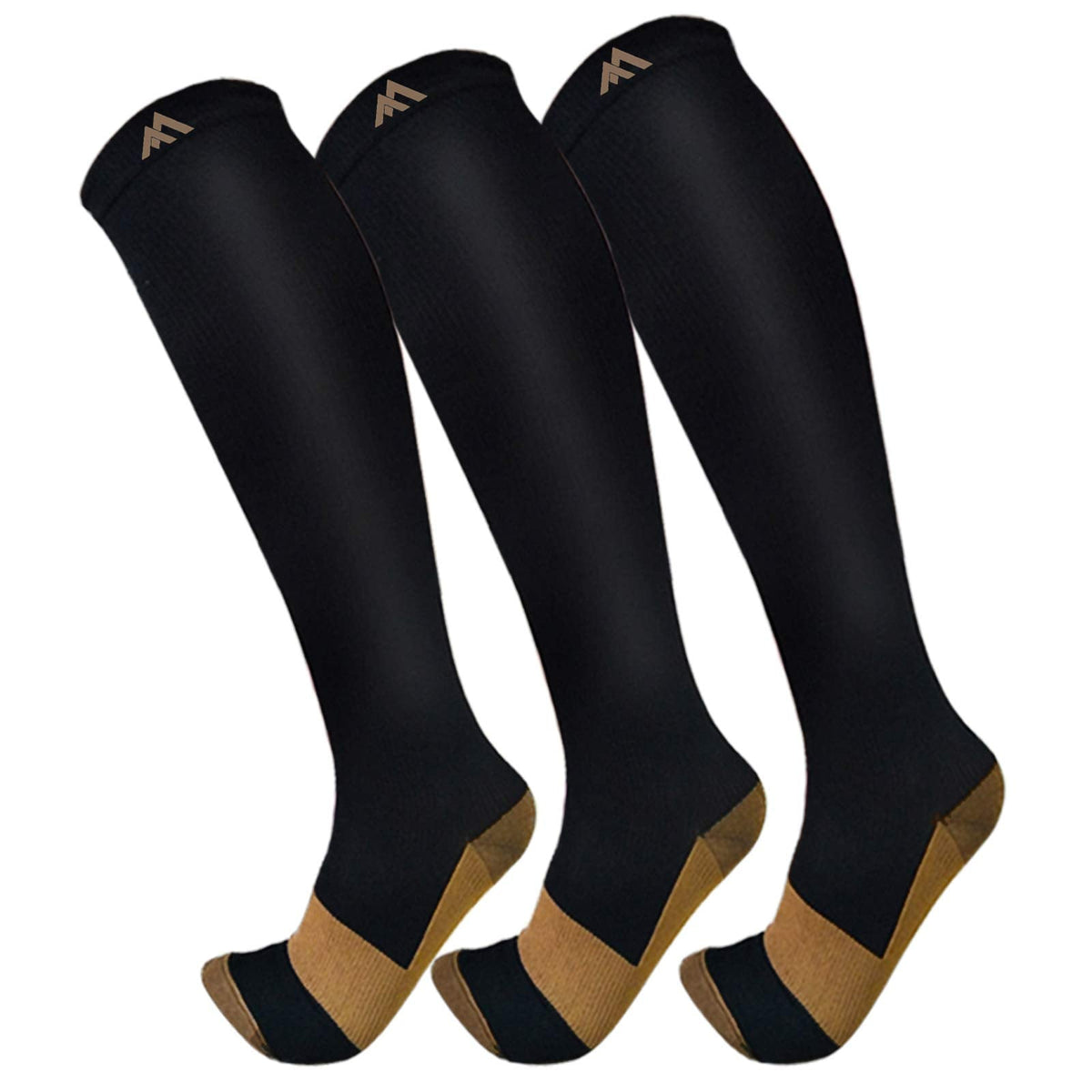 FuelMeFoot 3 Pack Compression Socks For Women Men Knee High Socks 15-20mmHg soccer socks fun copper ankle thick stockings women 10-13 gifts christmas accessories