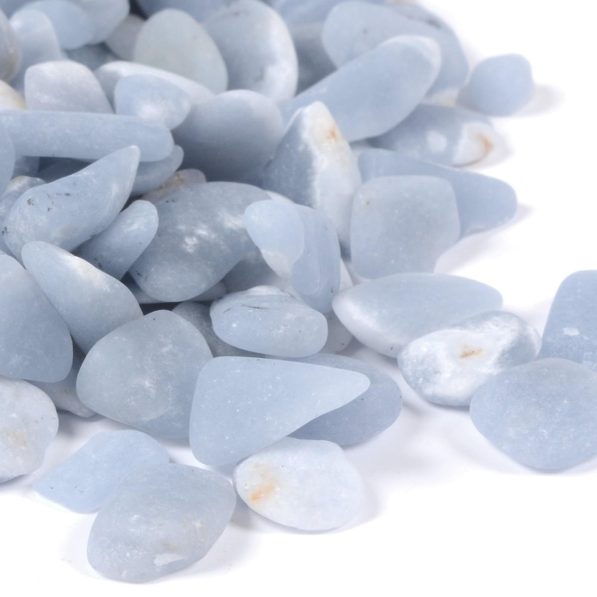 Justinstones Matte Angelite Chips Crushed Tumbled Stone Crystal Healing Embellishments 100 Grams