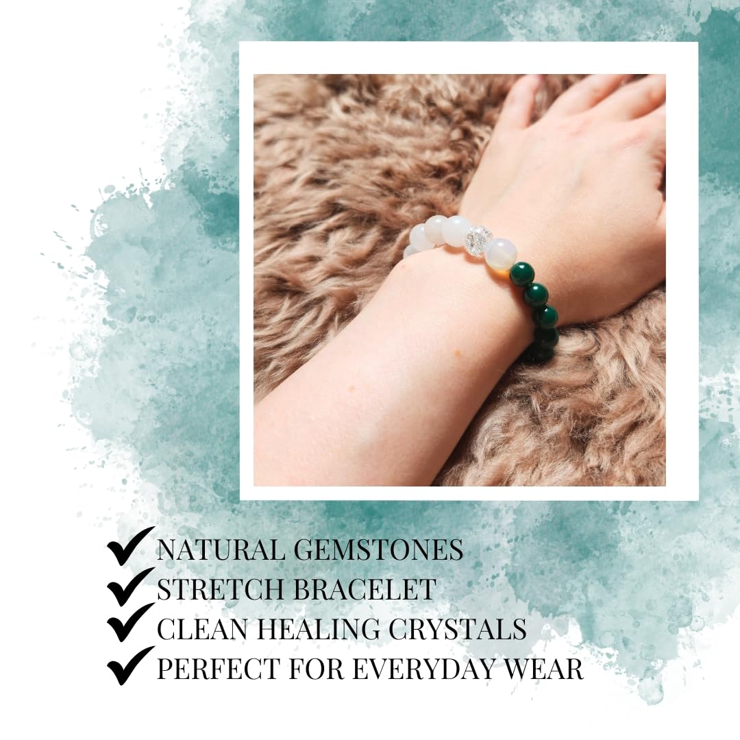 Handmade Jewelry: Crystal Bracelets for Women with Natural Gemstones - Boho Gifts by IMEL Studio (Forest Snowflake Harmony for healing and tranquility)