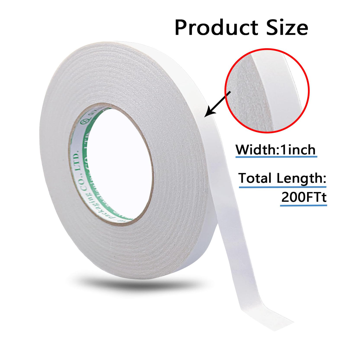 WENSSKKU Double Sided Sticky Fabric Tape,1 Inch x 200 Feet Hem Tape No Sew No Iron,Double Sided Hemming Tape for Clothes, Pants, Curtains, Crafts and DIY Projects,Thin and Removable