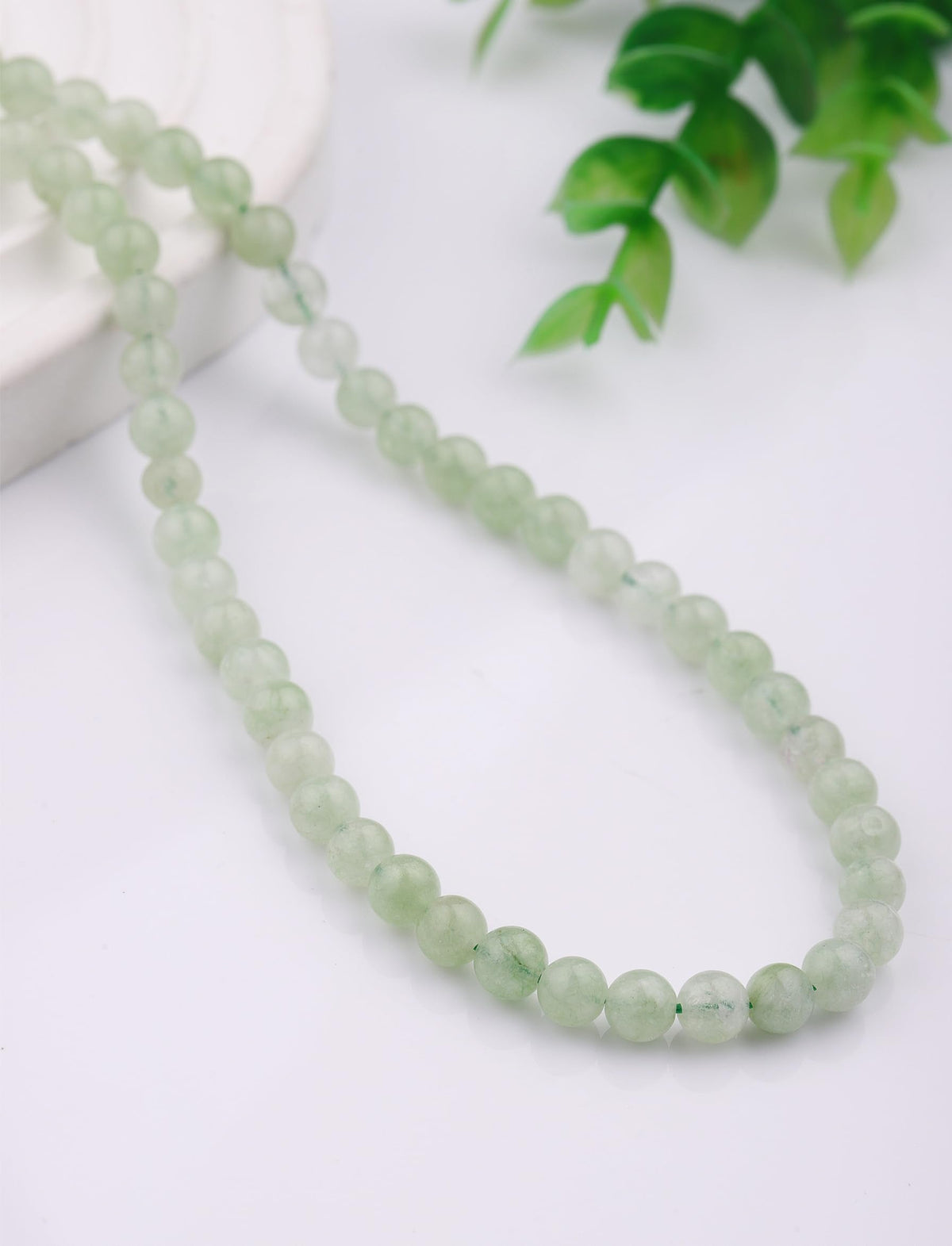 6mm Natural Stone Beads 65pcs Green Burmese Jade Polished Round Smooth Crystal Loose Gemstone Beads for Jewelry Making DIY Bracelet Necklace Earring Crafts Supplies