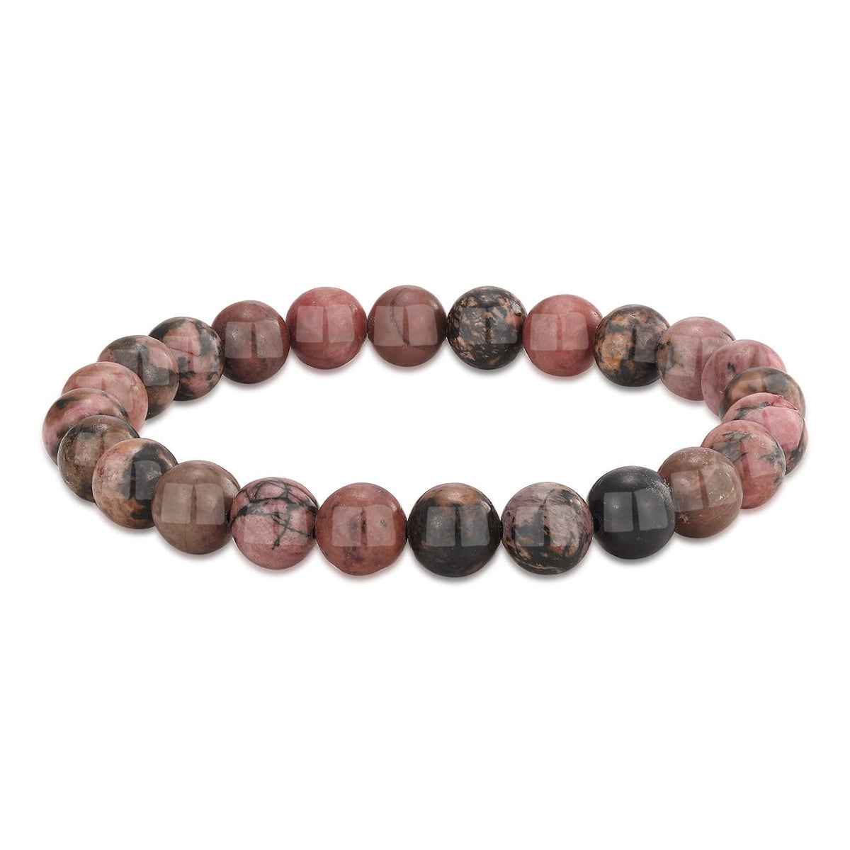 Crystal Vibe Rhodolite Crystal Bracelet for Love and Balance - 8mm Beaded Bracelet for Emotional Healing, Positivity and Protection -Chakra Bracelets Gifts for Women Men - Adjustable Size
