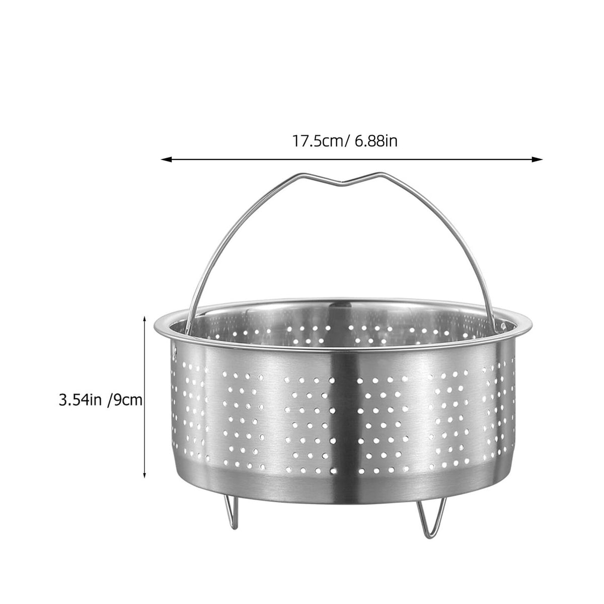 Luxshiny Multi-Use Vegetable Steamer Basket 6.88 Inch Stainless Steel Food Steaming Basket for Dumplings Seafood Eggs Corn and More