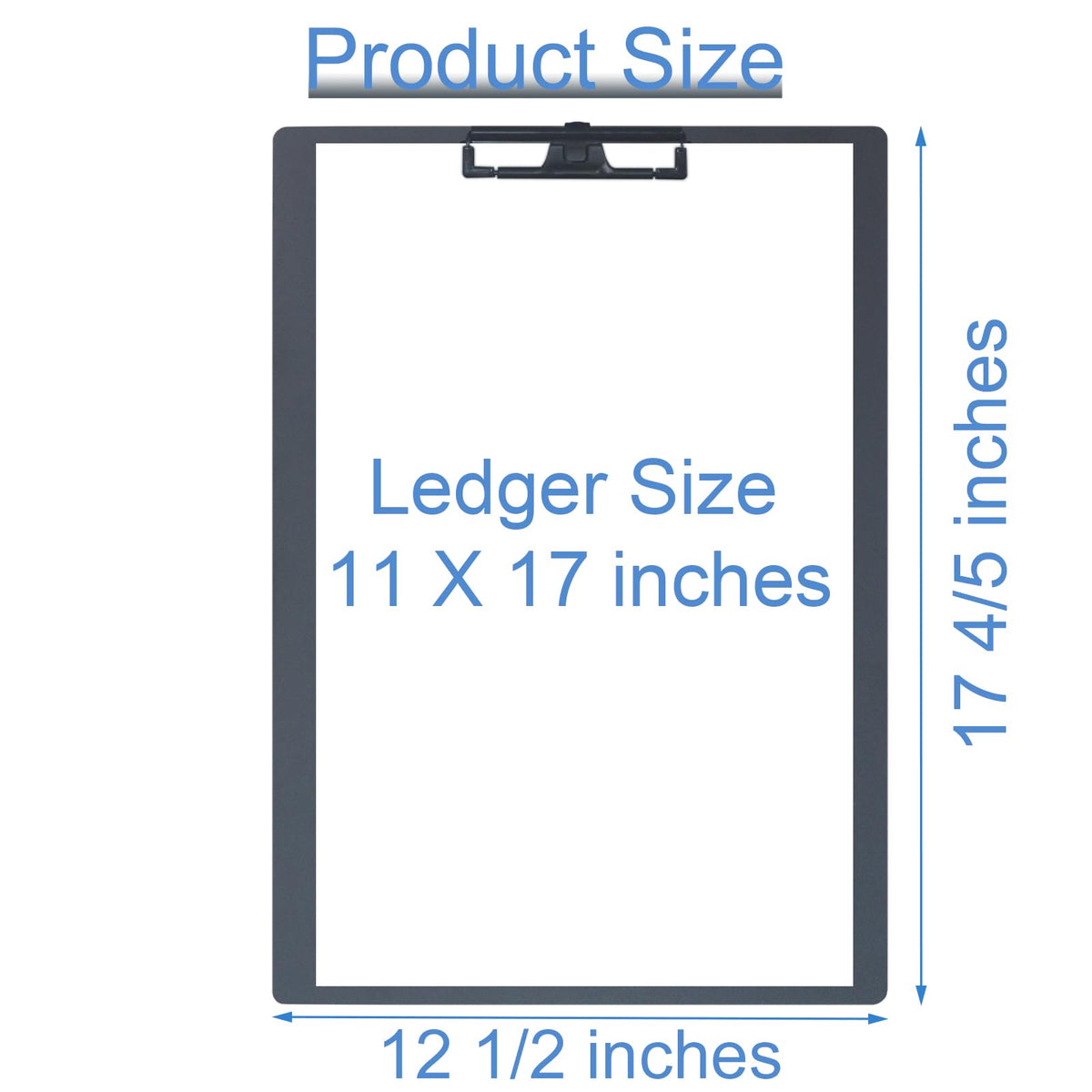 Acocony 11x17 Clipboard Aluminium with Pen Holder Extra Large Clipboard Vertical Super Hard 11 x 17 Clipping Board Black Pack of 1