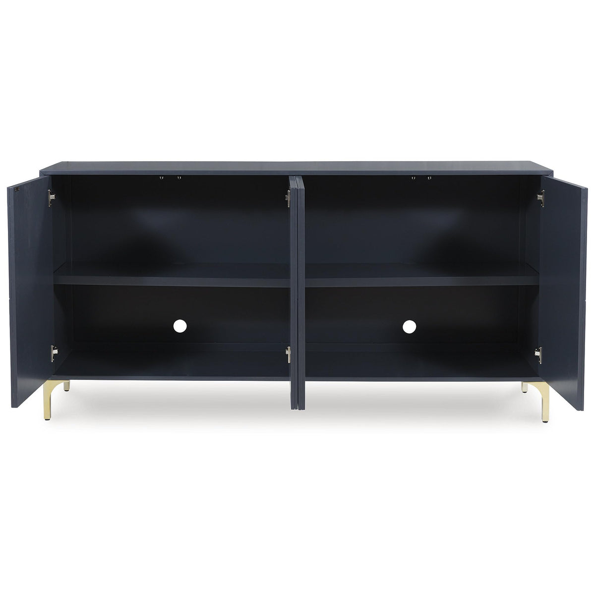 Signature Design by Ashley Loirwick Contemporary Accent Cabinet with Shelf and Geometric Pattern, Blue