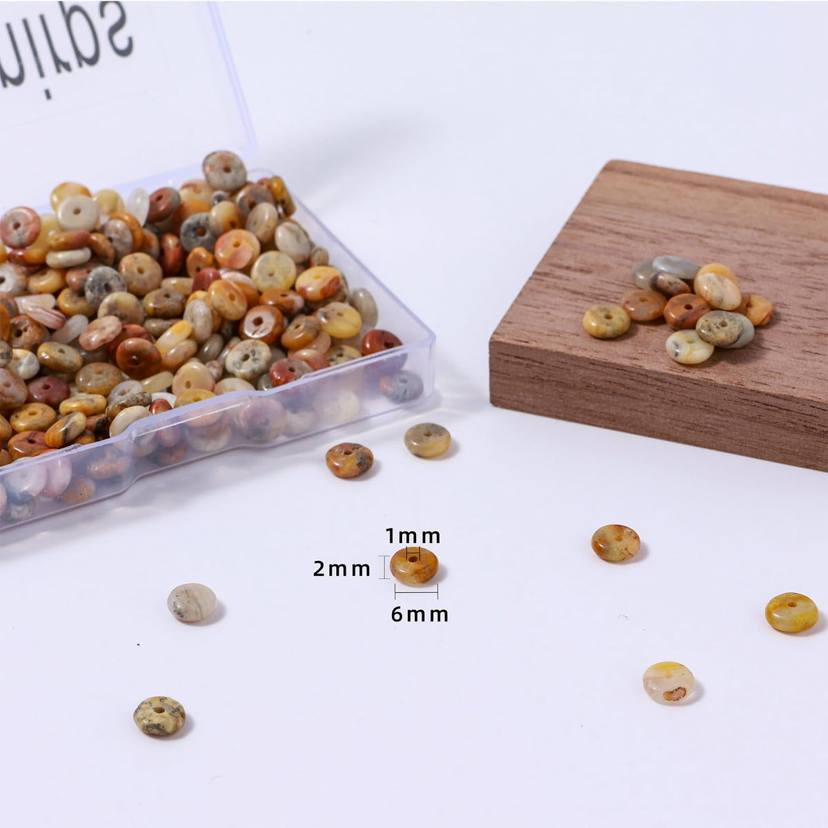 Natural Crazy Agate Disk Stone Spacer Beads 6x2mm 38cm/str Flat Rondelle Loose Semi Gemstone Caps for Making Bracelets Necklace