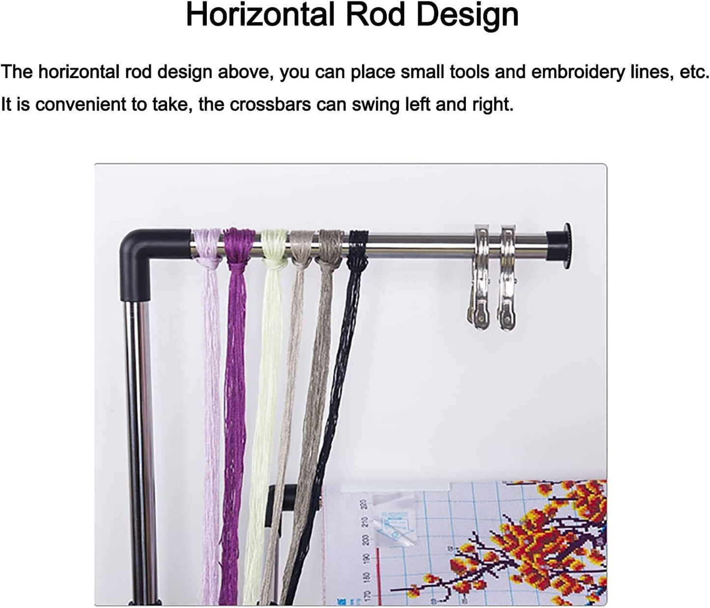Adjustable 360° Floor e - Embroidery Stand with Pulley for Cross Stitch & Craft | Height Adjustable Sewing Lap Table (100cm)