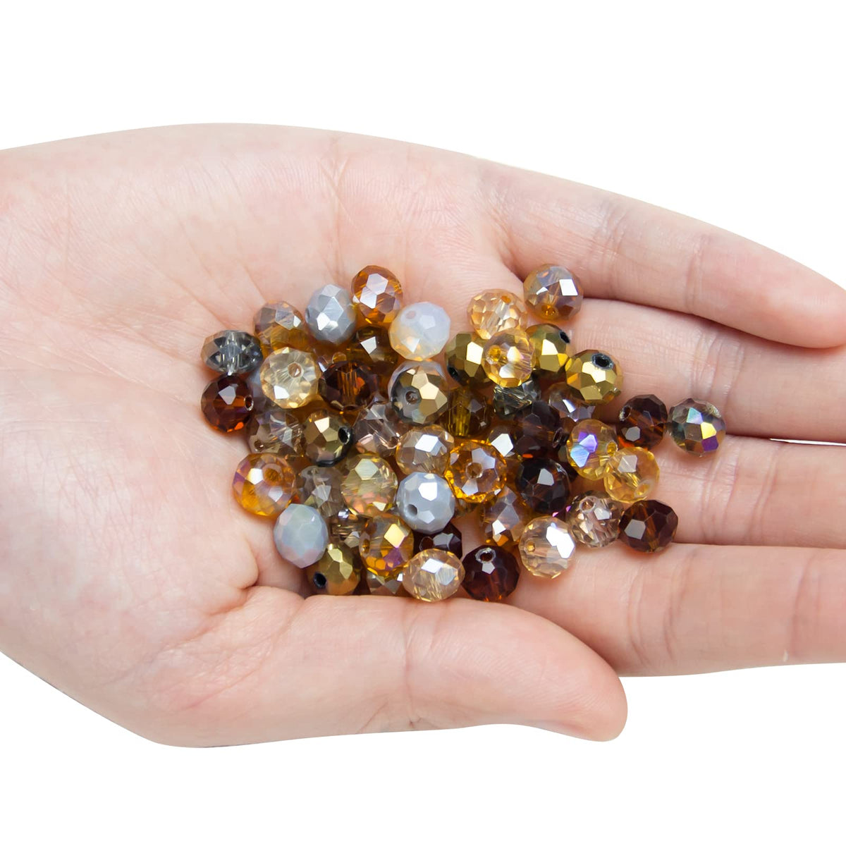 Niziky 500PCS 4MM Coffee Round Crystal Beads for Jewelry Making