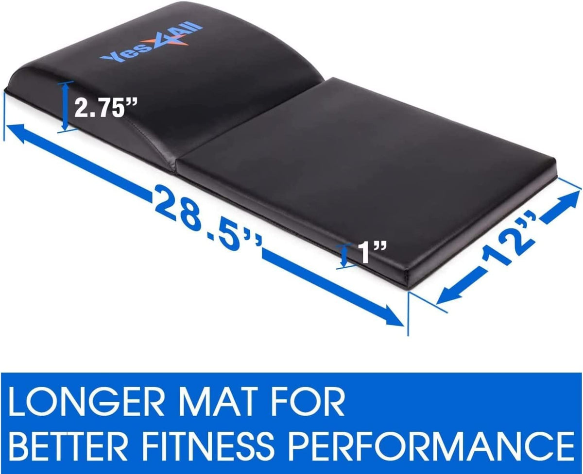 Yes4All Abdominal Exercise Pads, Foldable Ab Workout Equipment for Home Gym Core Training & Back Stretching, Sit Up Mat for Floor Exercises with Tailbone, Black
