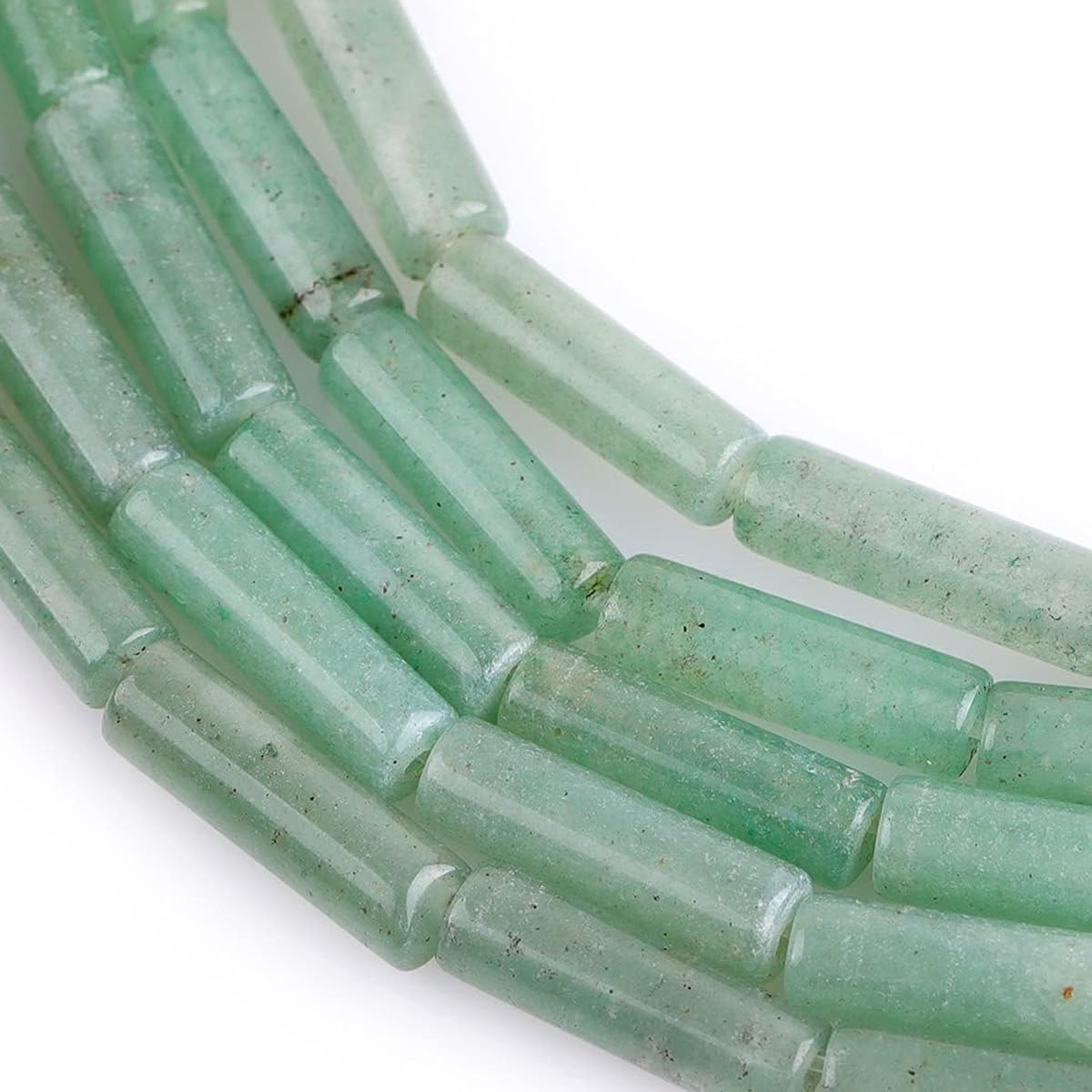 HAAMIIQII Natural Green Aventurine Tube Beads 13x4mm Column Stone Cylinder Gemstone Loose Beads for Jewelry Making Strand 15 Inch (28-29pcs)