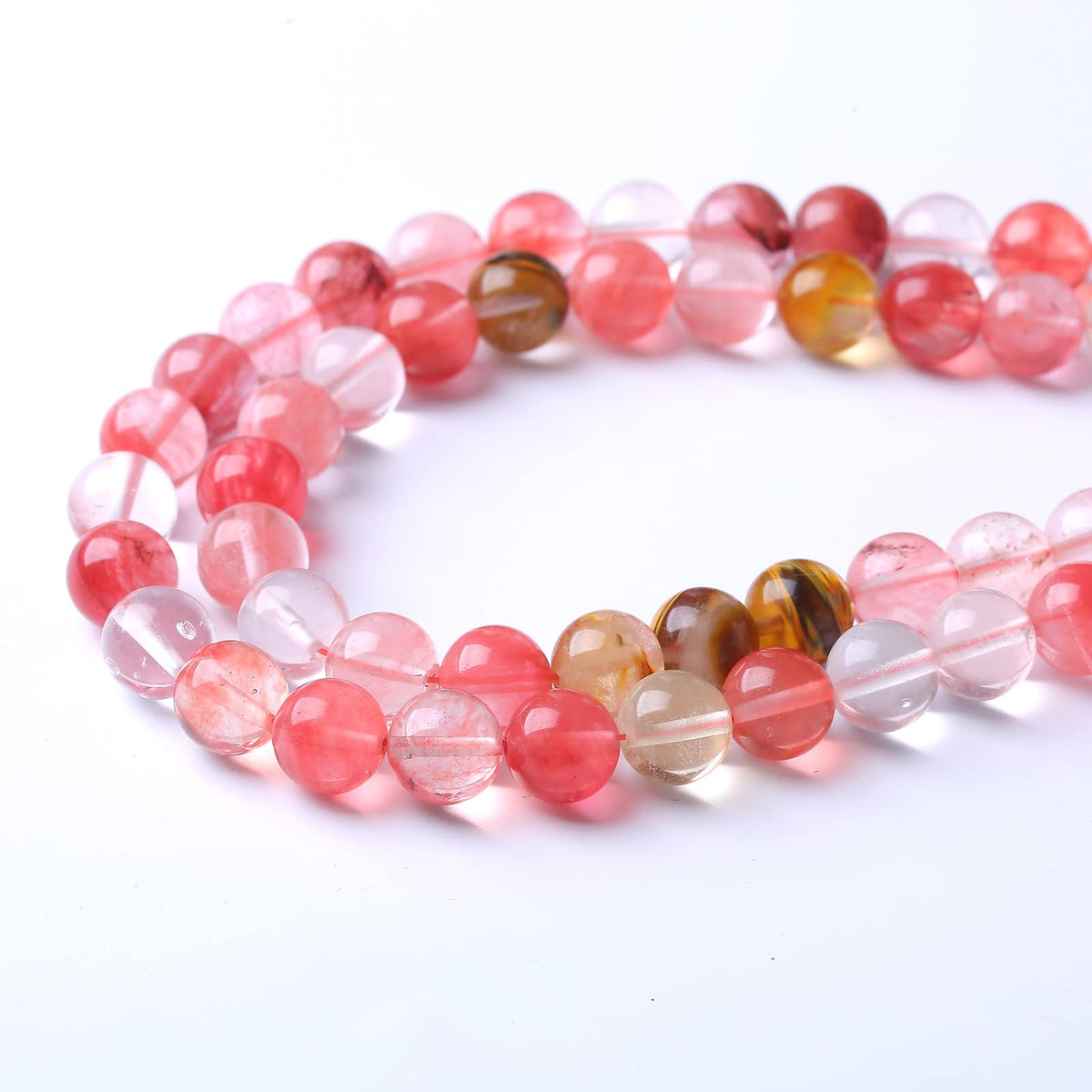 32PCS 12MM Watermelon Tourmaline Stone Beads Natural Gemstone Bead Crystal Healing Energy Jewelry Making DIY 15 inches