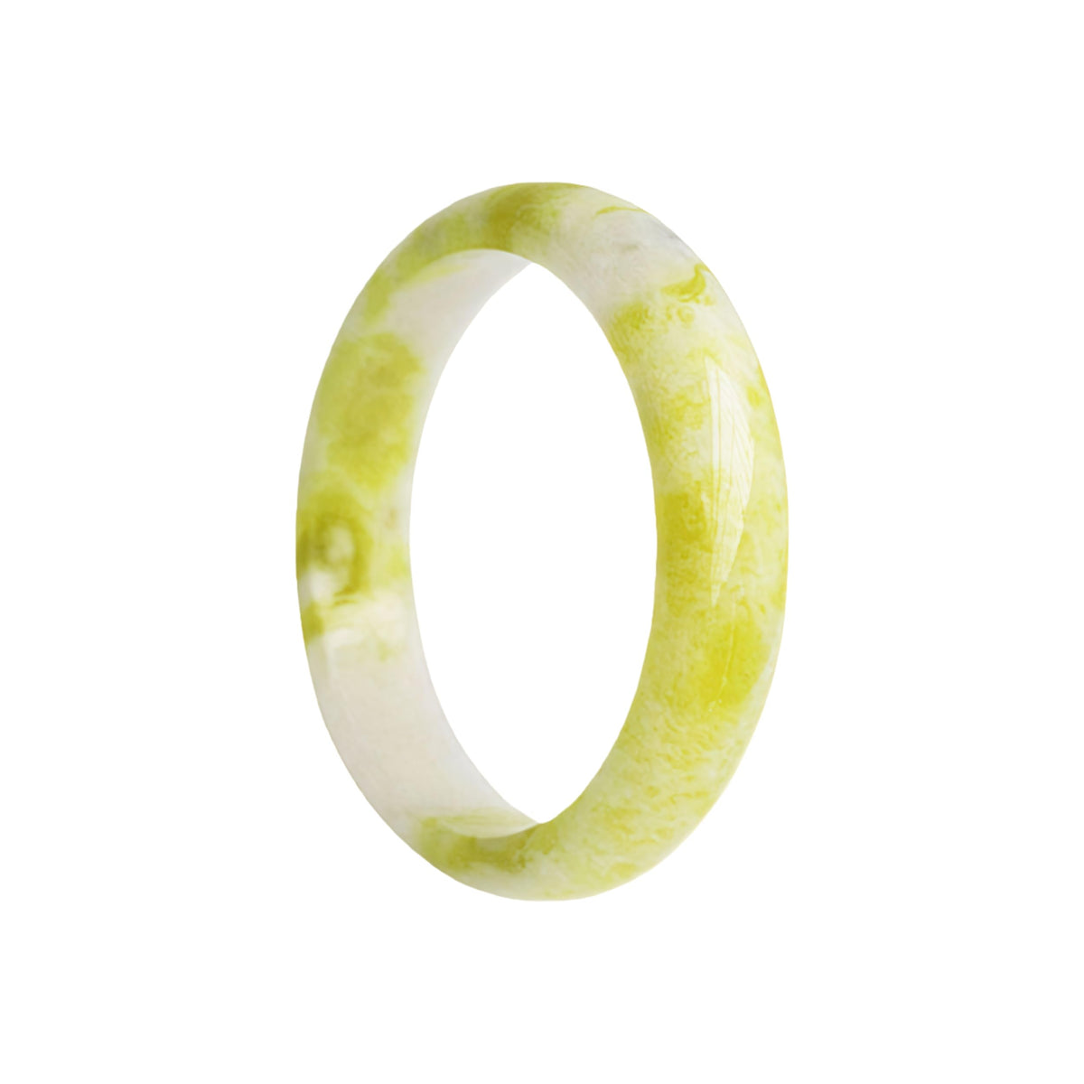 sunglnl Jade Bracelet For Women, Green Stone Bangle Natural Gradient Chinese Style Bracelets With Box Wealth Fortune Healing Protection Good Luck Jewelry Gift (White Yellow, 58mm/2.28in)