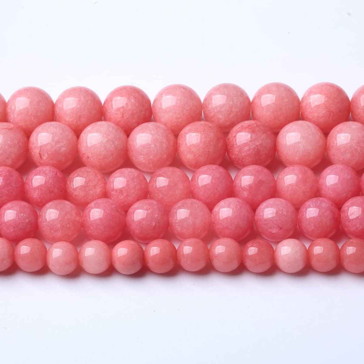 36pcs 10mm Natural Pink Jades Beads Rhodochrosite Chalcedony Round Beads for Jewelry Making DIY Bracelet Crystal Energy Healing Power Stone (10mm, Pink Chalcedony)