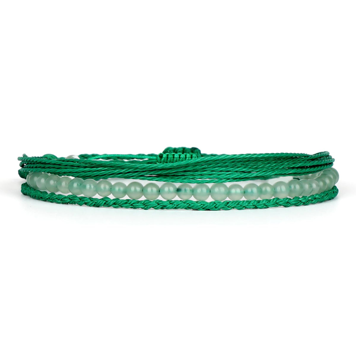 QOGIR Handmade Healing Stones Bracelet,4mm Natural Green Aventurine Gemstone Beads Bracelet,for Men Women Gifts with 2PCS Size Adjustable Rope Bracelets