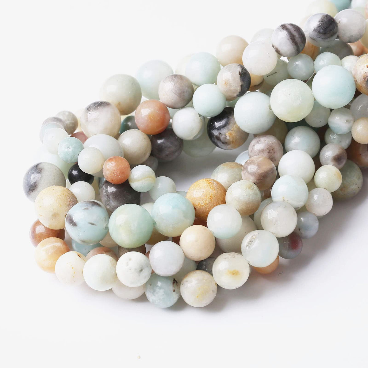 32PCS 12MM Natural Amazonite Beads Round Loose Stone Beads for Jewelry Making DIY Energy Stone Healing Power Bracelet 15"