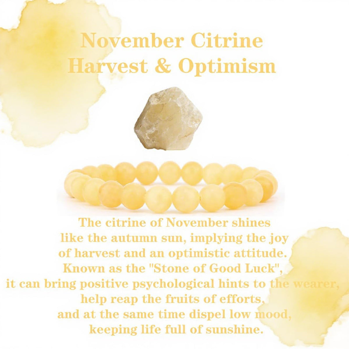 Crgwxzl November Birthstone Bracelets for Women Men,Healing Crystal Protection Stone Citrine Beads Bracelet,String Wrap Zodiac Month Bracelets Birthday Jewelry Gifts