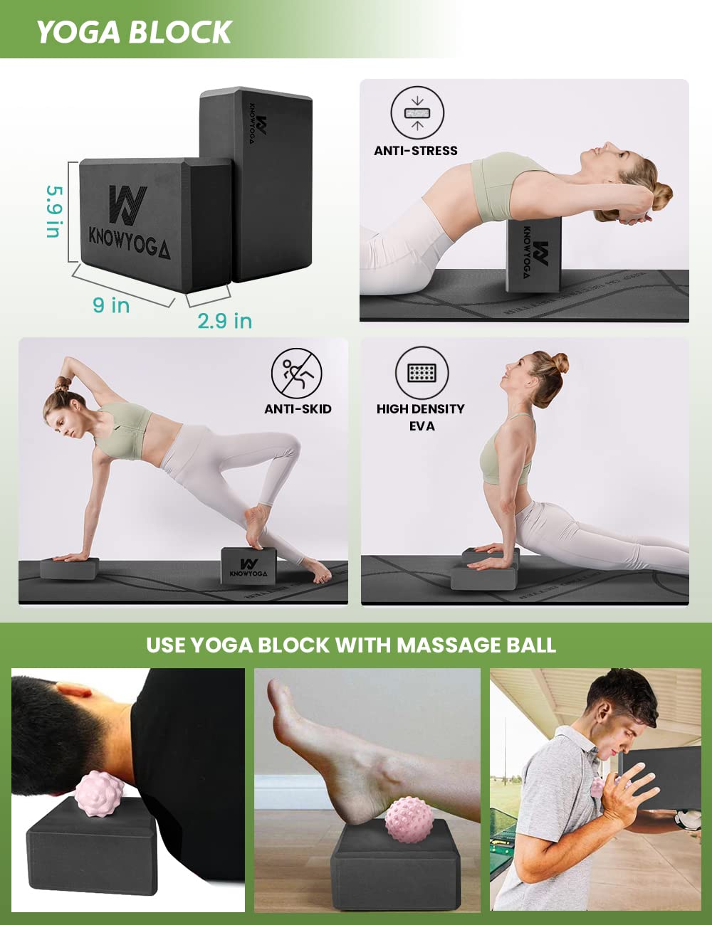 Yoga Starter Kit 12 in 1 - Yoga Set Include Yoga Mat, Foam Roller, 4 Resistance Bands, Yoga Blocks 2 Pack with Strap, 2 Peanut Massage Balls Set, Yoga kit and Sets for Beginners, Women Men
