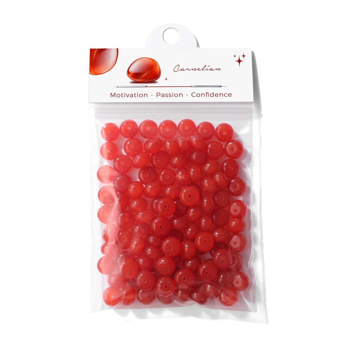 Raicegs 100pcs 5×8mm Rondelle Carnelian Beads Natural Gemstone Beads Abacus Disk Stone Loose Beads for Jewelry Making DIY Bracelets Necklace