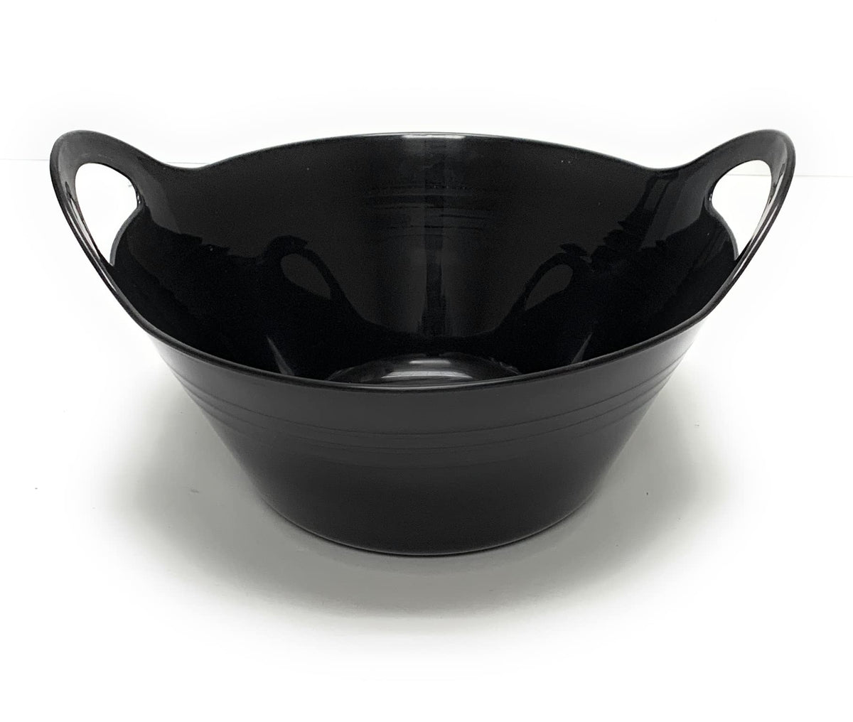 Mintra Home Plastic Bowls with Handles (4.5L Large 2pk, Black) - 11.25W x 5inH (6.75inH with handles) - large bowl for popcorn, snacks, drinks, candy, party, Halloween, trick or treat bowls - 2 Pack