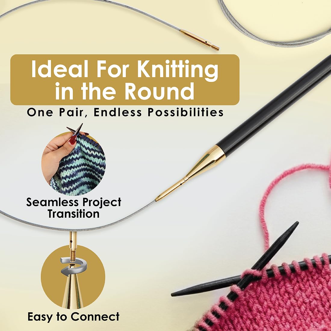 Lantern Moon Ebony Wood Interchangeable Circular Knitting Needles 4" (10cm) | US Size 9 (5.5mm)