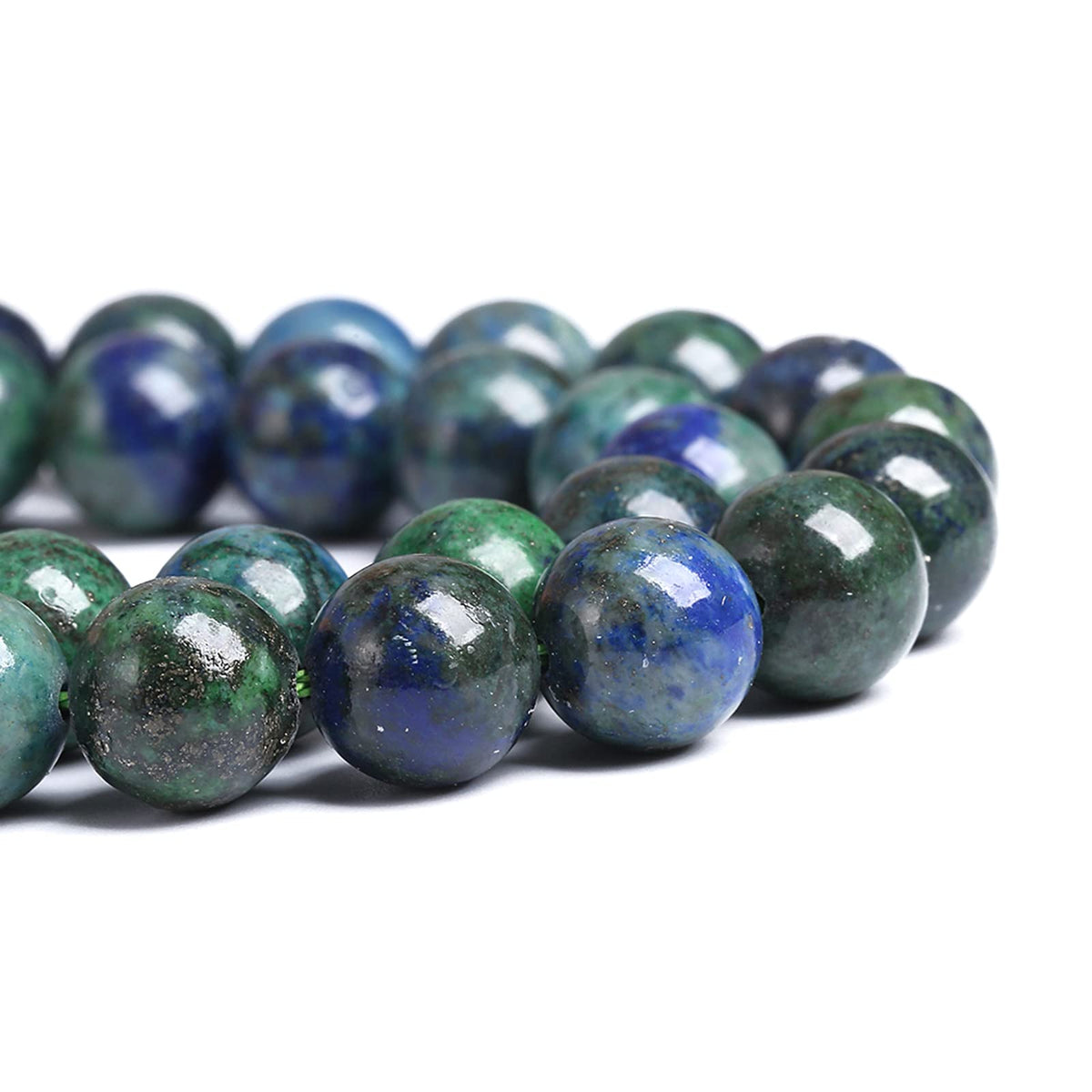 8MM 45PCS Natural Stone Lapis Chrysocolla Loose Beads for Jewelry Making DIY Bracelet