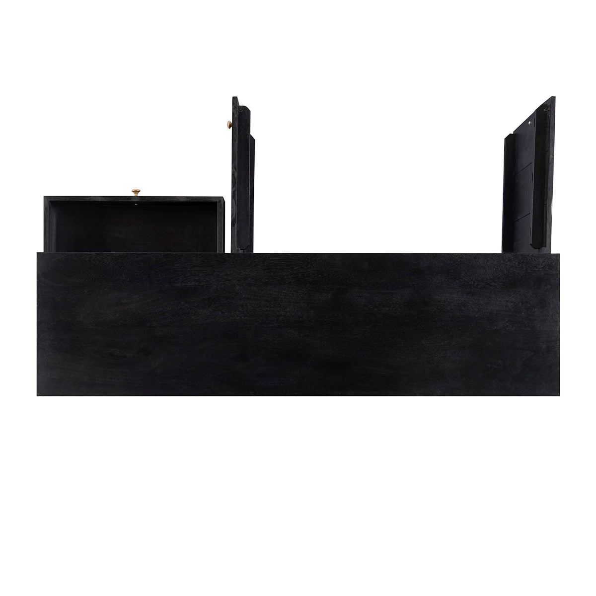 Powell Tate Mango Wood Console with Modern Gold Accents