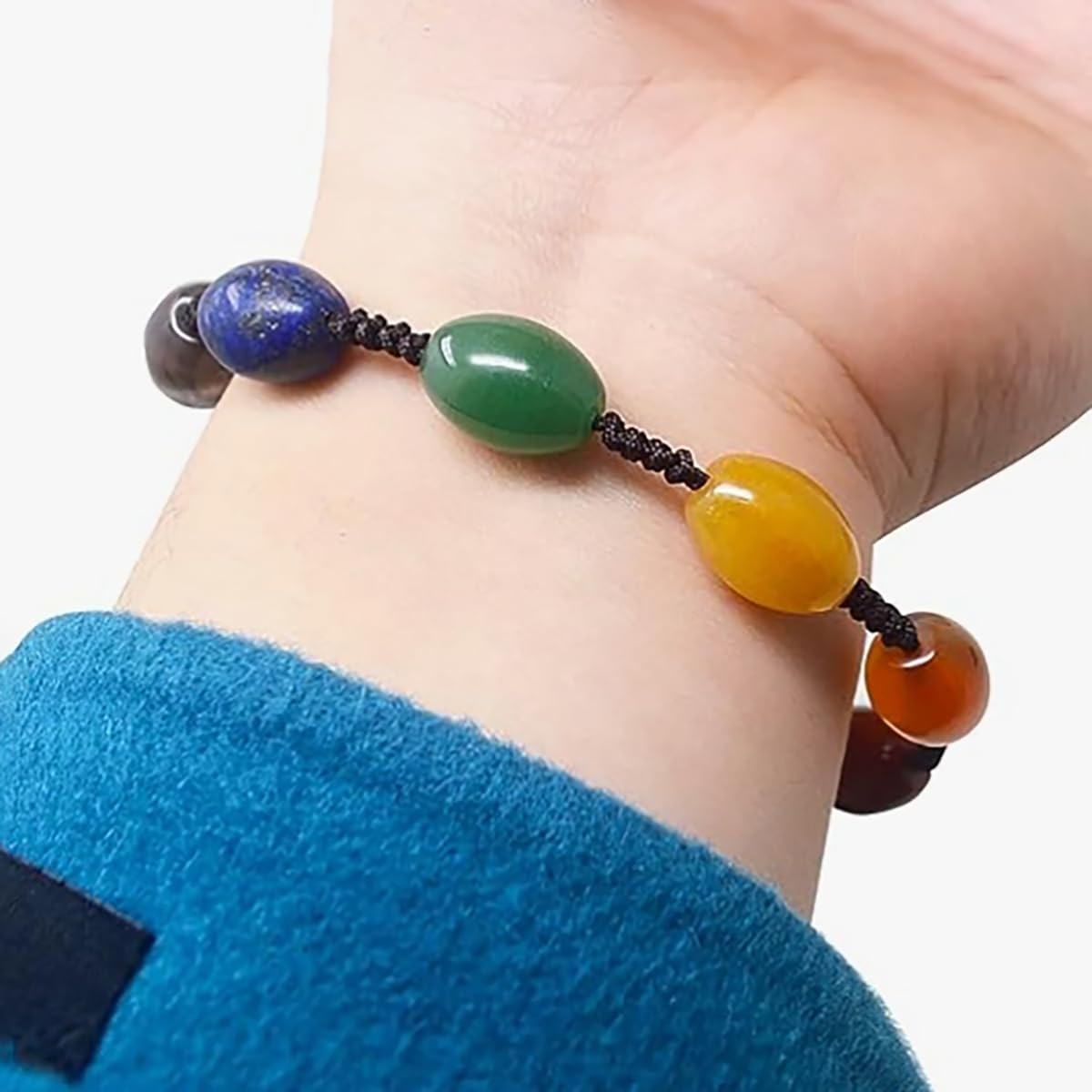 XJYWSH 7 Chakra Crystals,Gems Beaded Ankle Bracelets for Women Spiritual Energy Meditation Yoga Healing Crystal Bracelet Mom's Gifts