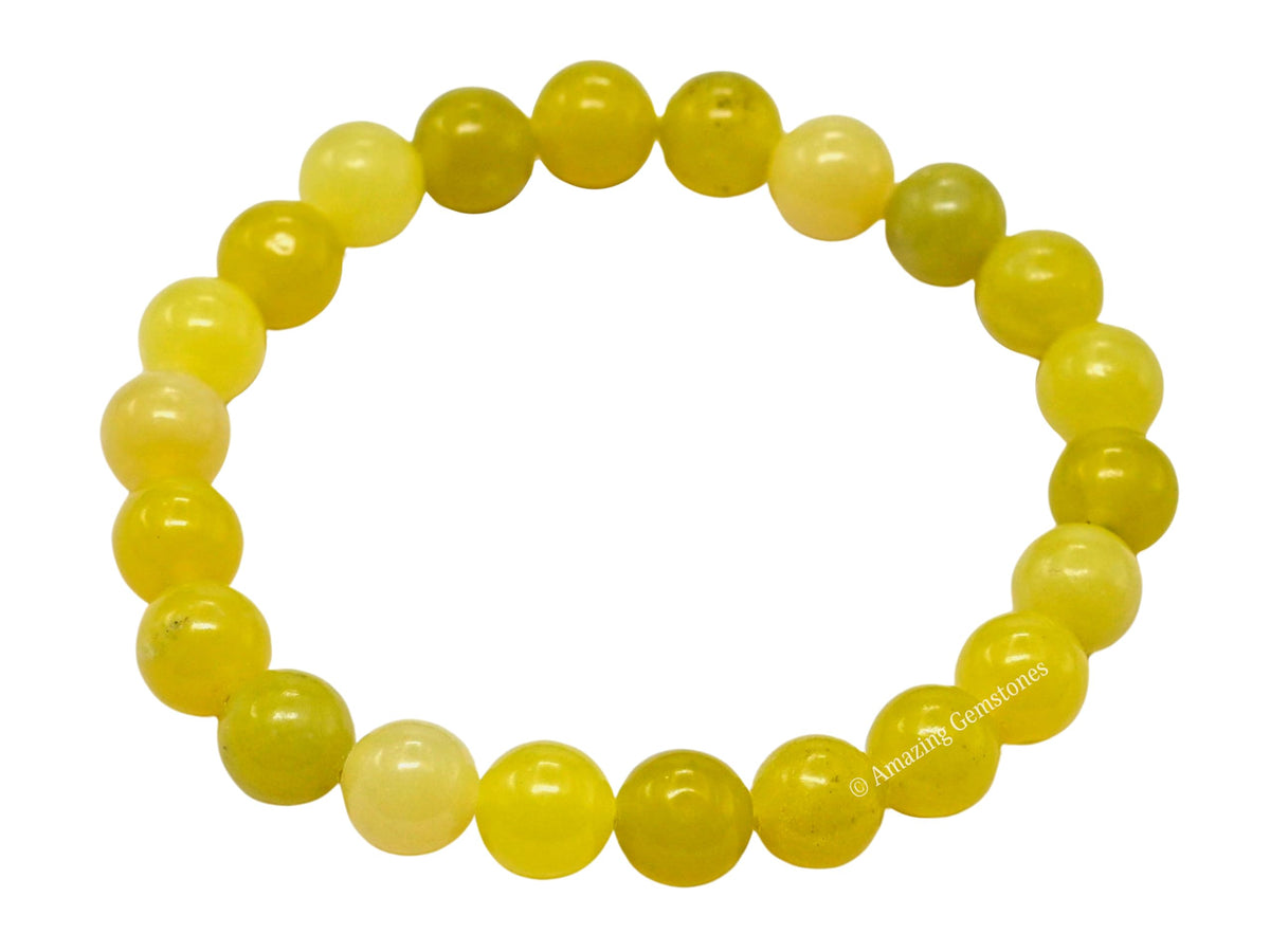Amazing Gemstone Crystal Bracelet for Women Men's Gifts - Protection Healing Crystal Bracelet - 8mm Gemstone Beaded Stretchable Bracelet Pulseras Para Hombres Mujer Stocking Stuffers Mothers Day Gift (Lemon Jade)