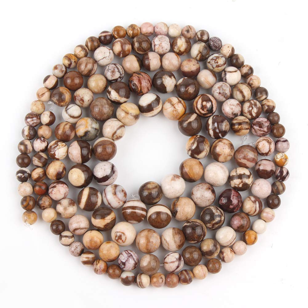 NITOPUPU 10mm 37pcs Australian Zebra Natural Stone Beads for Jewelry Making Supplies, Round Crystal Beads for Bracelets Necklace DIY Crafts