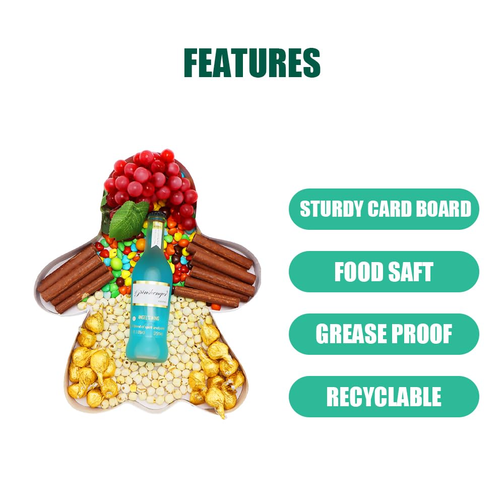 Cardboard Fillable Halloween Ghost Charcuterie Board Candy Food Tray, 12.2 inch, Party Event Decoration (Ghost Shape)