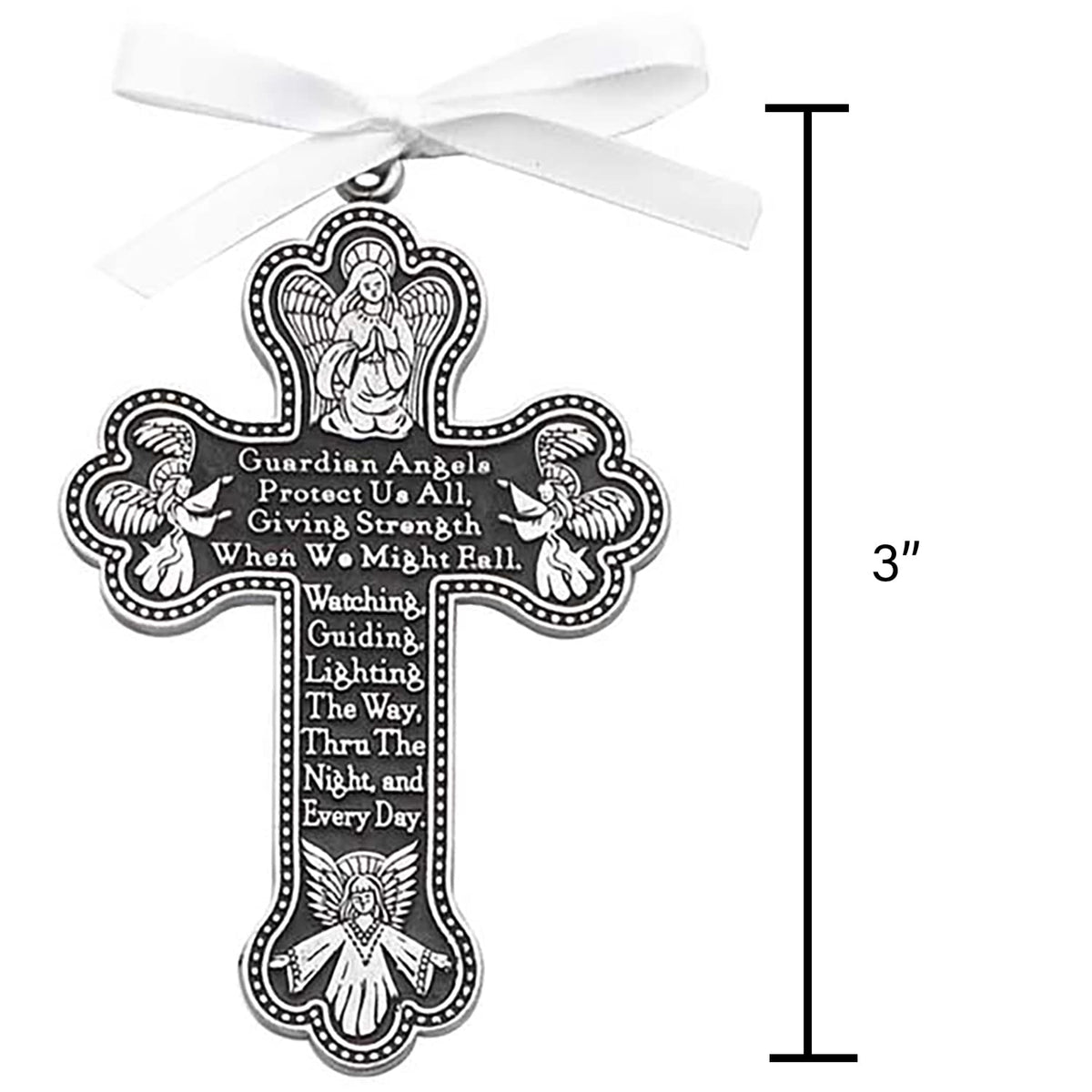 Cathedral Art Guardian Angel (Abbey & CA Gift) Cross Crib Medal for Jewelry Making (CM8)