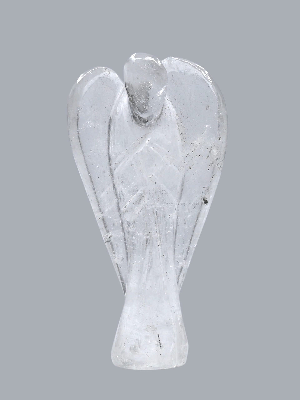 Amazing Gemstone Crystal Quartz Crystal Guardian Angel Figurines Ornament for Healing Birthstone, Decoration Statue (Hand Carved Pocket Gemstone Angel) (3 inch)