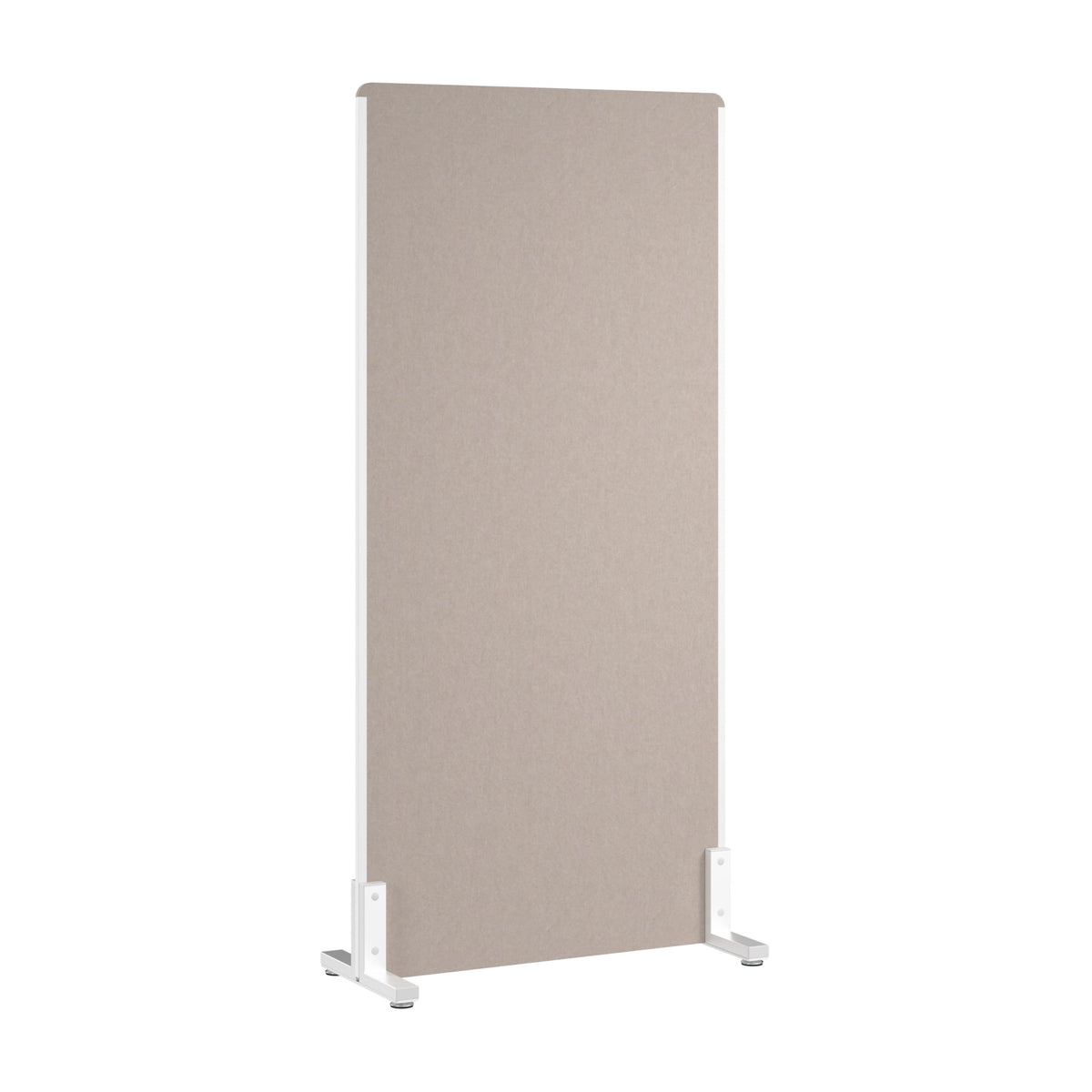 Bush Business Furniture 34W x 72H Freestanding Privacy Screen in Warm Beige, Standing Office Partition with Acoustic Sound Dampening Panel