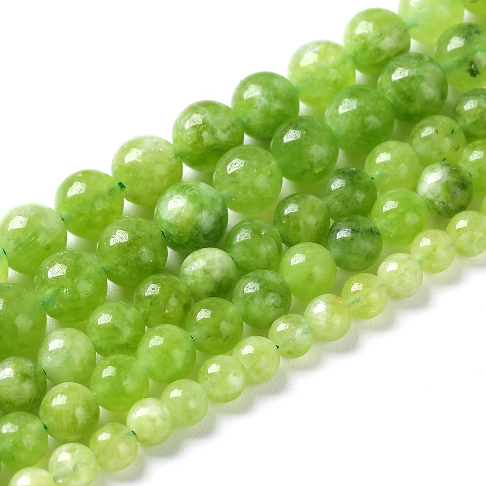 45pcs 8mm Natural Peridot Green Lace Jades Beads Round Loose Spacer Beads for Jewelry Making DIY Bracelets Crystal Energy Healing Power Stone 15 Inch (8mm, Green Peridot Jade)