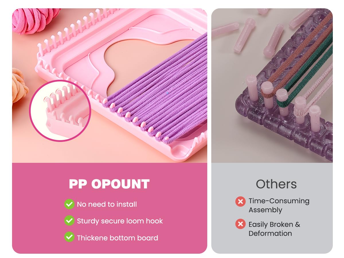PP OPOUNT Weaving Loom for Kids & Adults, 432 Craft Loops Easy Pot Holder Loom Kit for Girls Ages 6 7 8 9 10 11 12, DIY Arts and Craft Projects for Beginners Making Potholders, Ideal Gifts for Kids