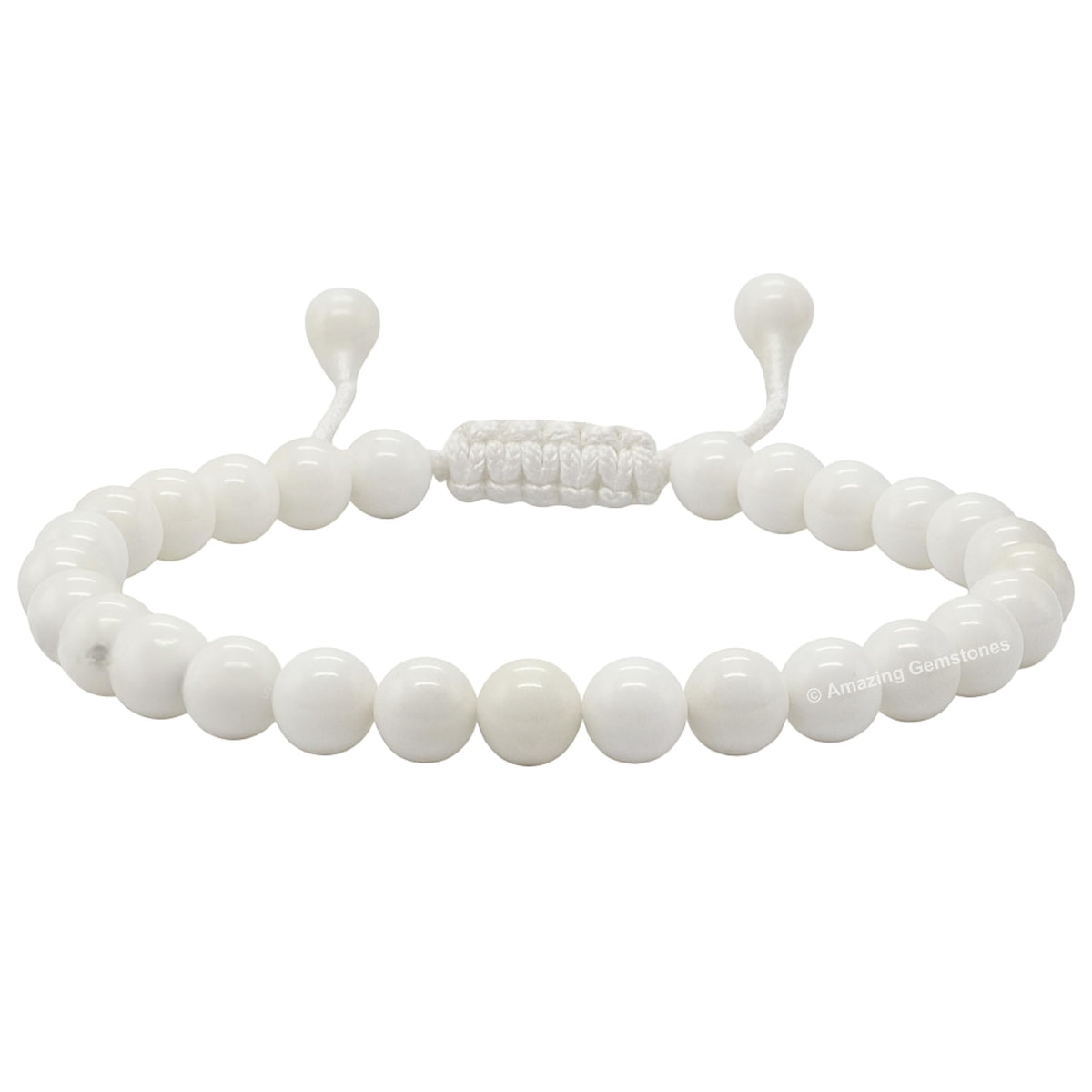 Amazing Gemstone White Moonstone Bracelet for Women Men's Gifts - Protection Healing Crystal Bracelet - 6mm Gemstone Beaded Adjustable Bracelet