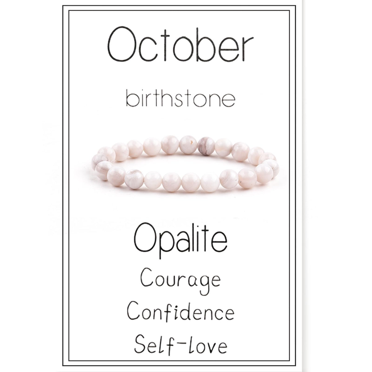 Birthstone Crystal Beads Bracelets Healing Crystal 12 Zodiac Stretch Bracelet for Women Natural Stone Chakra Anxiety Relief Yoga Beaded Bracelets for Birthday Gifts Horoscope Jewelry-October