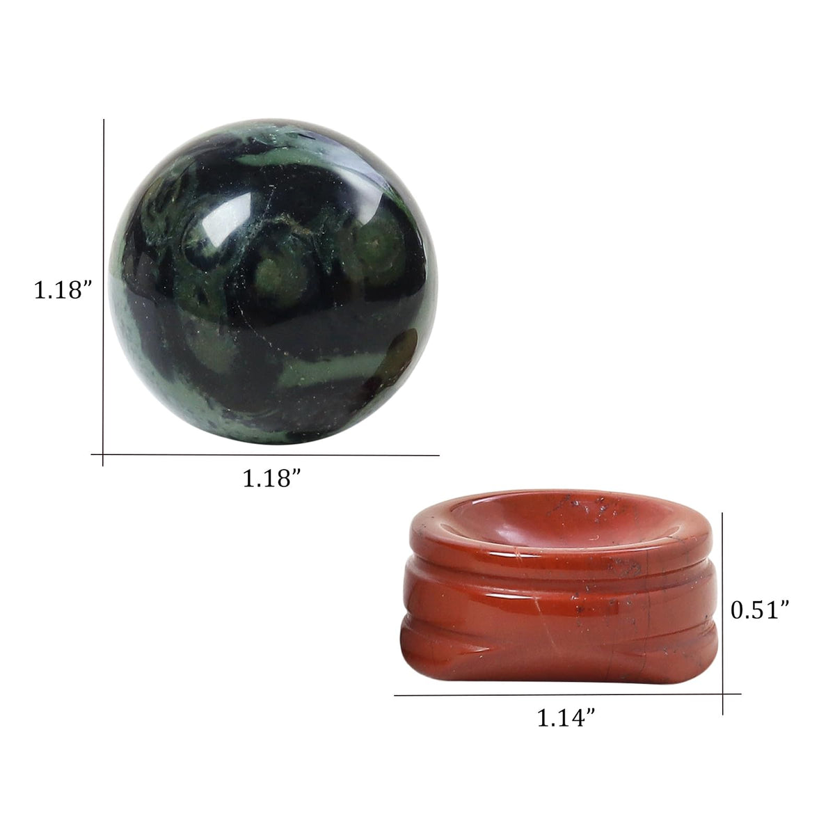Casaper Natural Kambaba Jasper Ball with Stone Stand, Healing Crystal Sphere for Home Fengshui Yoga Meditation, Reiki Energy Balancing 1.18”(30mm)