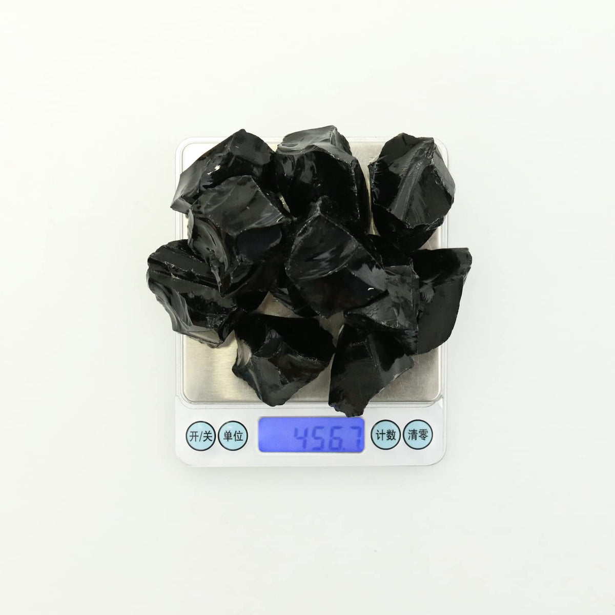 Black Obsidian Stones Crystal Bulk, Raw White Quartz Crystal Stones for Wicca, Reiki, and Energy Healing Crystals, Witchcraft Supplies, Rocks for Tumbling, Calcite Crystal, Hypnotic Gems(1 Lb)