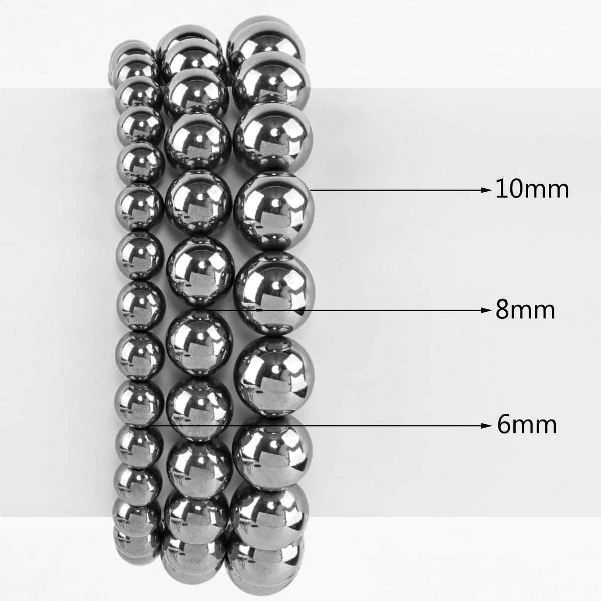 10mm Terahertz Round Bead - 35PCS Bulk Gemstone Beads for Jewelry Making, DIY Bracelets, Necklaces - Includes Crystal Stretch Cord - Stone Beads for Crafting Gifts