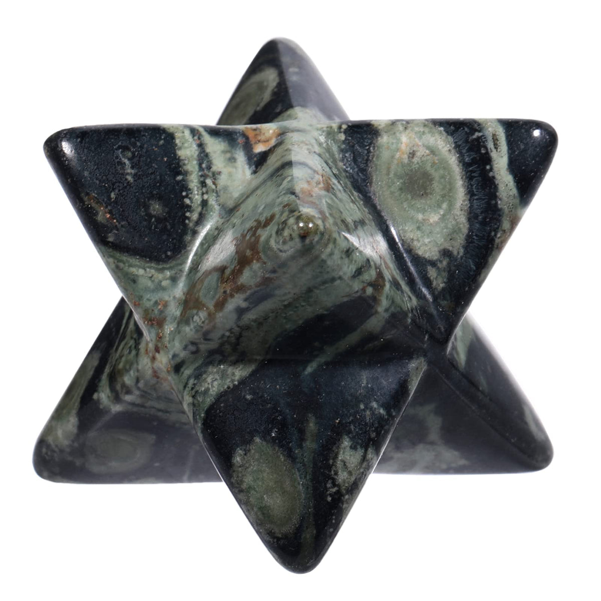 Loveliome Natural Kambaba Jasper Merkaba Crystal Protection Sacred Meditation Energy Generator Healing Chakra Six-Pointed Star 1 Inch